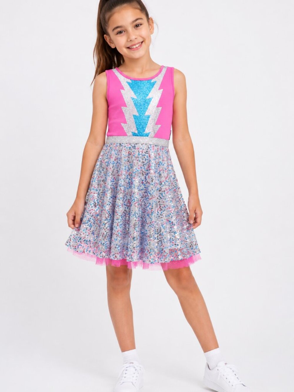 Nickelodeon JoJo’s Closet Pink Glitter Sequin Dress Girls Size 7/8